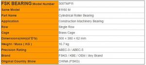 China Brass Cage 300TMP11 , 81160 M Thrust Cylindrical Roller Bearing 300 × 380 × 62 mm wholesale