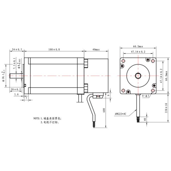 Nema 24 Closed Loop Stepper Motor 4.1N.m 60*60*100mm With Permanent Magnet Brake