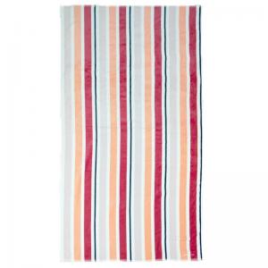 China 100% cotton fabric with embroidery logo colorful stripe jacquard beach towels wholesale