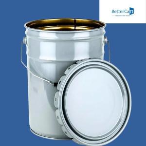 China Custom 20L Metal Paint Bucket Chemical Exterior Paint Can       With Flower Lid on sale