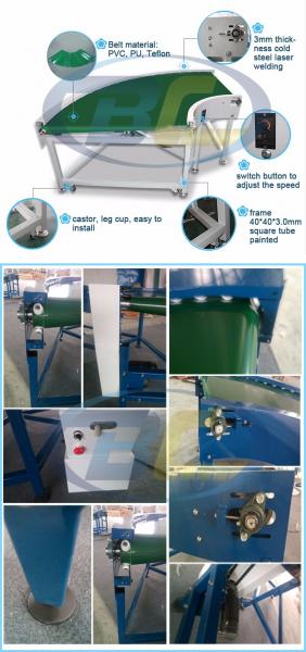 Quality Curved Rubber Belt Conveyor 60 degrees 90 degrees 180 degrees Turning Belt Conveyor for logistic need