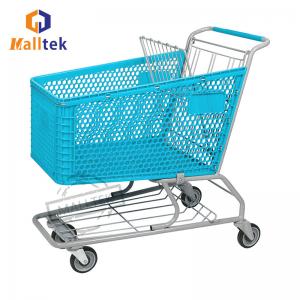 China 180L Half Plastic Supermarket Trolley Customizable Colour Logo wholesale