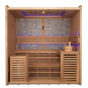 China Luxury personal healthy care dry steam red cedar wooden sauna room for 4 persons wholesale