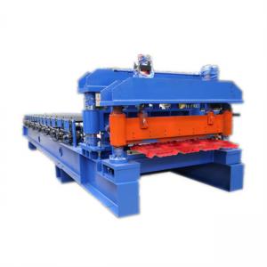 China Color Steel Metal Glazed Tile Sheets Roll Forming Making Machine For 0.3mm-0.8mm Roof Panel wholesale