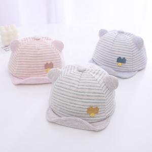China Summer Cotton Baby Hats Cute Casual Striped Soft Eaves Baseball Cap Baby Boy Beret Baby Girls Sun Hat wholesale