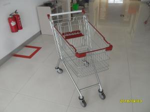 China Durable Supermarket Shopping Carts , Wire Grocery Cart Zinc Plated Clear Powder Coating wholesale