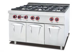 China Stainless Steel 5.8kW Six Burner Gas Stove Kitchen Equipment wholesale