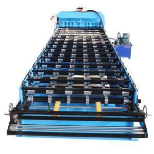 China Ppgi Glazed Tile Step Tile Roll Forming Machine Color Steel Roof Making Machine wholesale