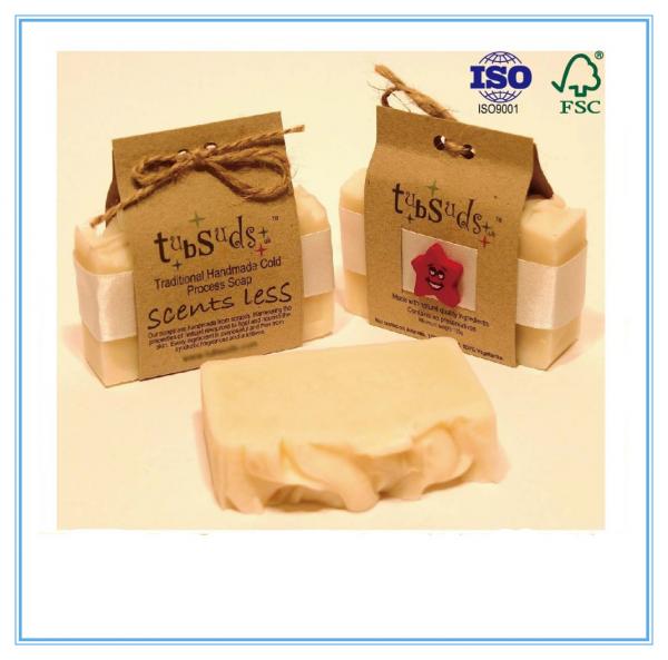 Quality Recycled Paper Soap Packaging Box Custom Printed With Closure String for sale