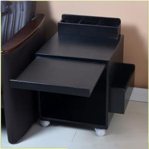China Multifunction Black Movable Wheels E1 MDF Solid Wood Coffee Tables wholesale