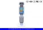China Freestanding Ipad Mini Stand Secure Ipad Kiosk Lockable , Logo Panel And Leaflet Rack wholesale