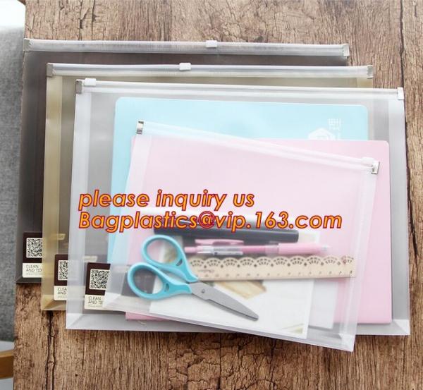zipper slider, seal, cosmetic bag, presentation Envelope A4 PP PVC button document bag,file bag office supplies bag pvc