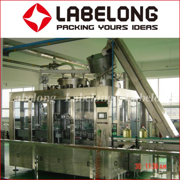 Small Bottle Cooking Oil Filling Capping Machine , 3 In 1 Water Bottling Machine