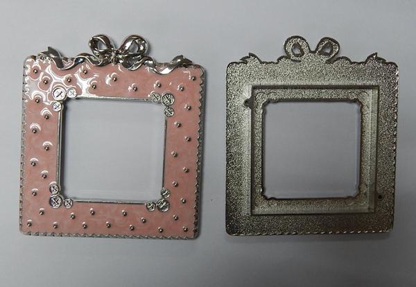 metal picture frame with enamel