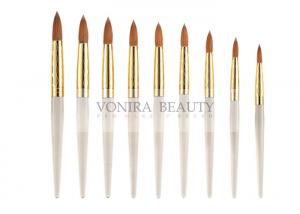 China Elegant Pearl Nail Art Brush With Beautiful Carved Gold Ferrule For Different Type Nail Painting wholesale