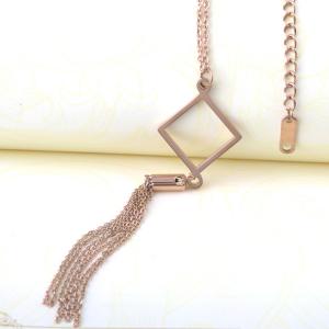 China Long tassel Necklace with Stainless Steel Materials,High End Fashion Jewelry Women′s Sweater Tassel Pendant Necklace wholesale