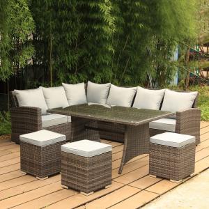 China Outdoor Patio Furniture Sets Patio Set Rattan Chair Wicker Sofa Conversation Set Patio Chair Backyard Lawn wholesale