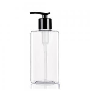 China Square Clear Plastic Shampoo Bottles With Pump Personal Care Packaging 500ml wholesale