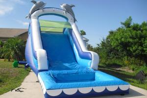 China Play Inflatable Water Slides For Kids / Dolphin Inflatable Pool Water Slide wholesale
