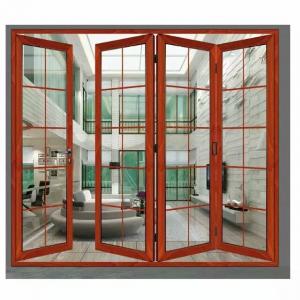 China SGS Enviromental Friendly 4 Panel Sliding Glass Door Modern Aluminum Bi Fold Doors on sale