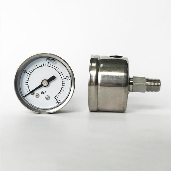 Quality 1.5 Inches 160 Psi Liquid Filled Pressure Gauge 1/8 NPT Center Back Mount Pressure Gauge for sale