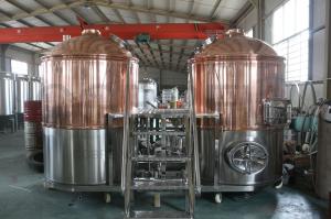China 1000L Two Vessels Commercial Brewery Machine with red copper brewhouse system heated by steam boiler wholesale
