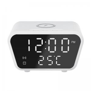 China Digital 15W Alarm Clock Wireless Charger With Temperature Display wholesale