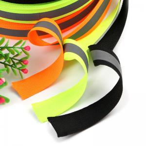 China Pp Polyester Colorful Reflective Webbing Tape Roadway Woven Ribbon Warning wholesale