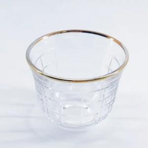 China Premium Glass Arabic Coffee Cup Mug Transparent 6 Cups Saucers wholesale