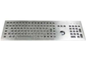 China Front Mounted Industrial Stainless Steel Keyboard With Mouse Touch Ball wholesale