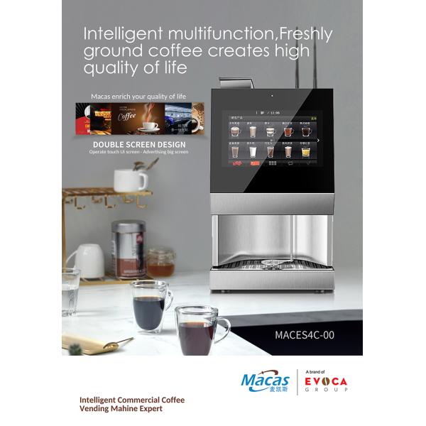 10 Flavor Tabletop Bean To Cup Coffee Vending Machine With 3 Canisters