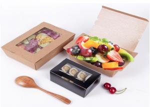 China Disposable fruit salad container, take away paper salad box packaging on sale