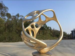 China Handmade Abstract Outdoor Bronze Sculpture , Painted Outdoor Lawn Ornament wholesale