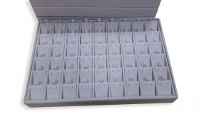 White Leatherette Jewelry Storage Trays With 54 Individual Display Pads