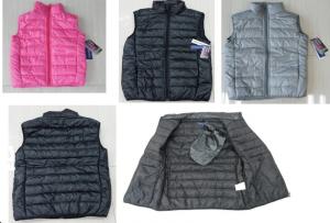 China Apparel Girls padding vests stocklots+bag(girls jackets,girls coats) on sale