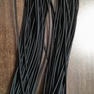 China 1.5mm Black Round Elastic Cord Polyester Elastic Bungee Cord on sale