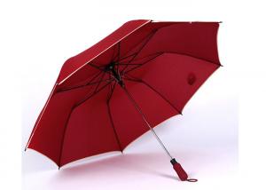 China 2 Folding Custom Logo Golf Umbrellas , Golf Umbrella For Rain With Relective Piping Cover wholesale