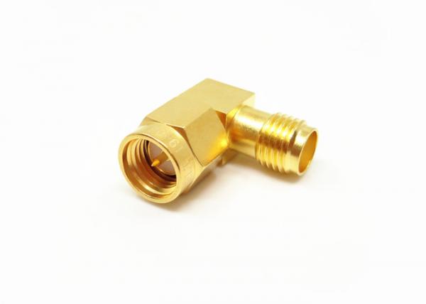 Quality 50Ω Right Angle Gold Plated SMA RF Female to Male RF Adapter Converter for sale