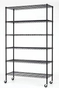 China 6 Tier Adjustable Metal Wire Shelving For Convenience Stores / Black Wire Rack wholesale