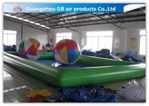 China Green Inflatable Swimming Pool Toys , Inflatable Kiddie Pools With Colorful Balls wholesale