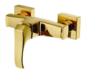 China Center Handle Light Gold Shower Mixer Faucet Solid Brass Bathroom Taps wholesale