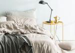 Linen Cotton Dyed Plain Bedding Sets , 4Pcs Comforter Bedding Sets For Home
