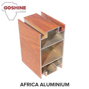 Red Wood Finish Aluminium Profiles High Coating Hardness And Strong Adhesion