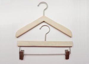 China Triangle Style Solid Wooden Retail Store Hangers For Women / Kids Clothes on sale
