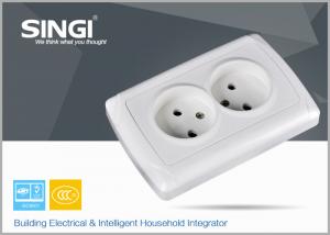 China Europe standard 16A 250V two gang electric wall socket used in the living room wholesale