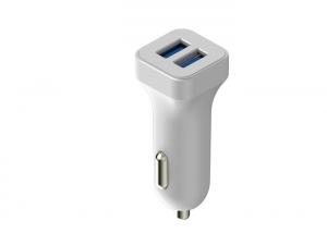 China White 12VDC - 24VDC Car Usb Charger Dual Port 5V 2.4A For Fast Charging wholesale