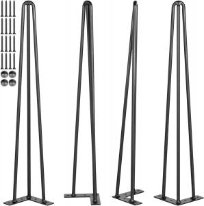 China 880Lbs 30 Inch Hairpin Table Legs 3 Rods Metal Coffee Table Legs wholesale