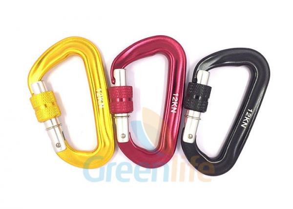 Quality Auto Lock Marine Snap Hook , D Shape Big Size Rock Climbing Carabiner Colorful for sale