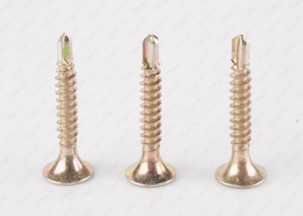 Quality Heavy Duty Self Drilling Metal  Screws Bugle Head Cr6 Yellow Zinc Plated for sale