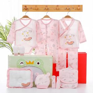 China 2023 new design custom Cotton 12pcs baby gift set Newborn sleepwear Gift box 100% Cotton baby clothes set for 0-6Months wholesale